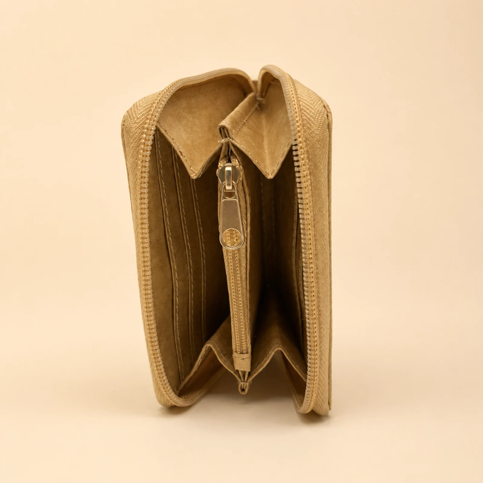 Ancient Greek Wallet with Zipper — Rose Gold view 4
