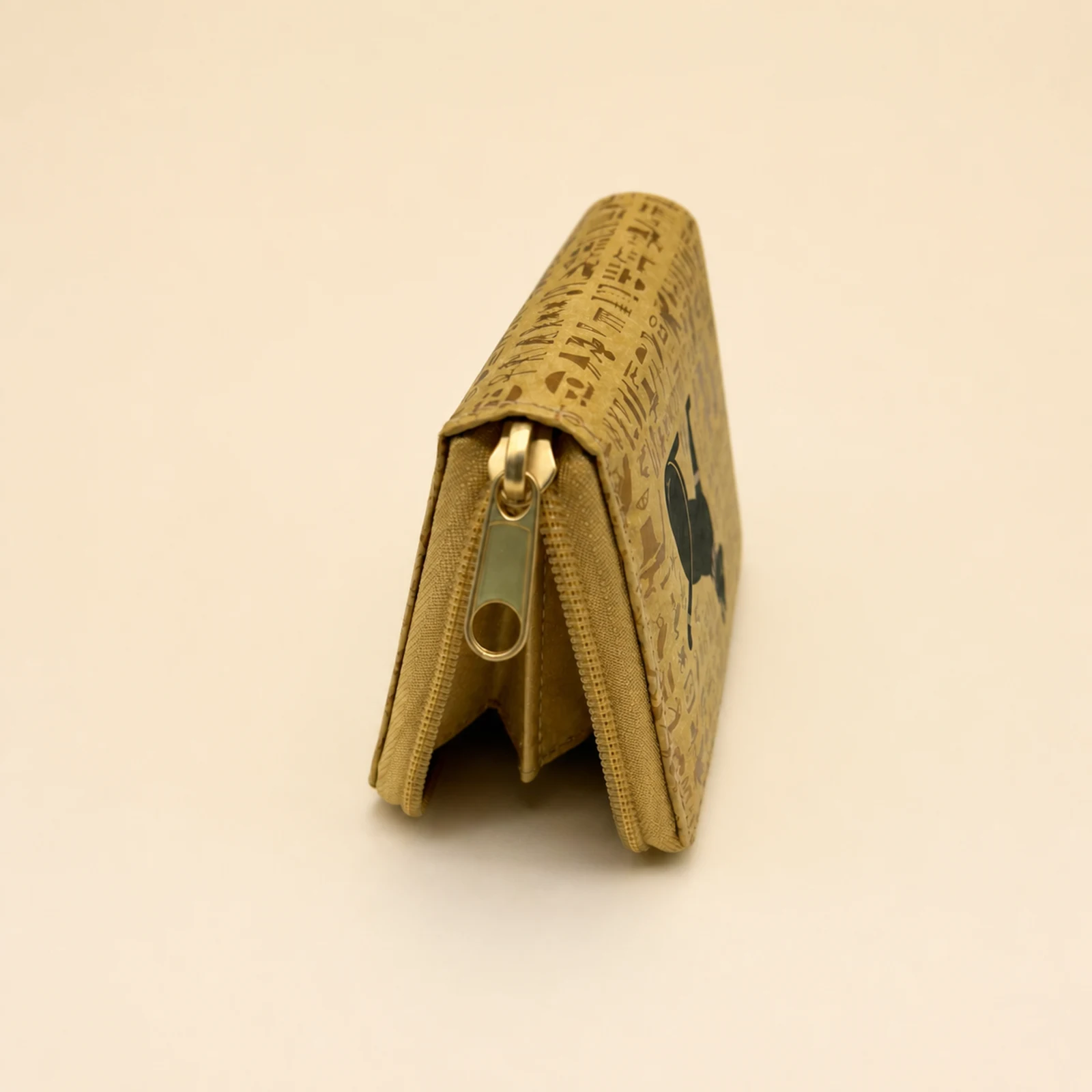 Ancient Egypt Wallet with Zipper — Sand Gold view 4