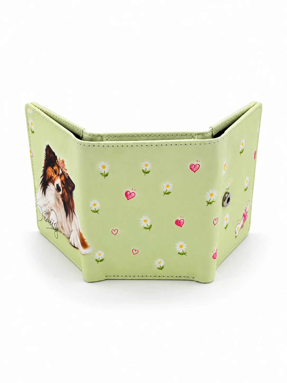 Daisy Mint Trifold Wallet view 4