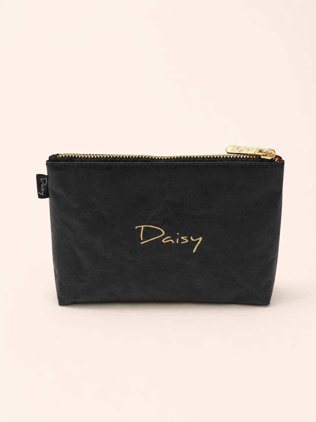 Daisy Pattern Cosmetic Case — Black view 2