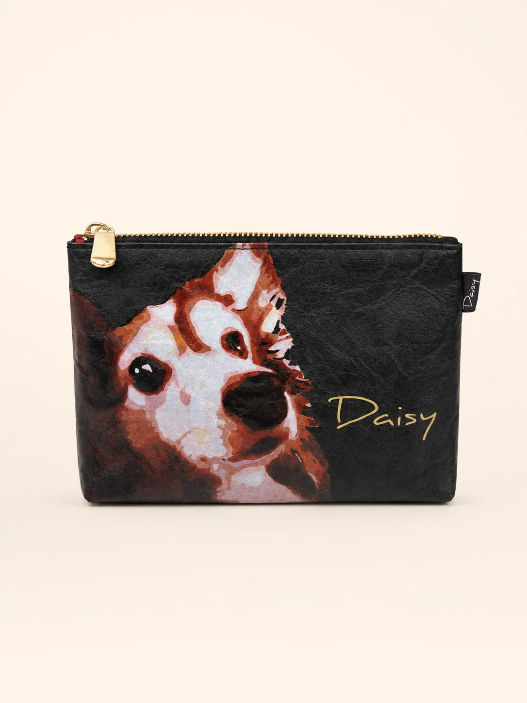 Daisy Pattern Cosmetic Case — Black view 3