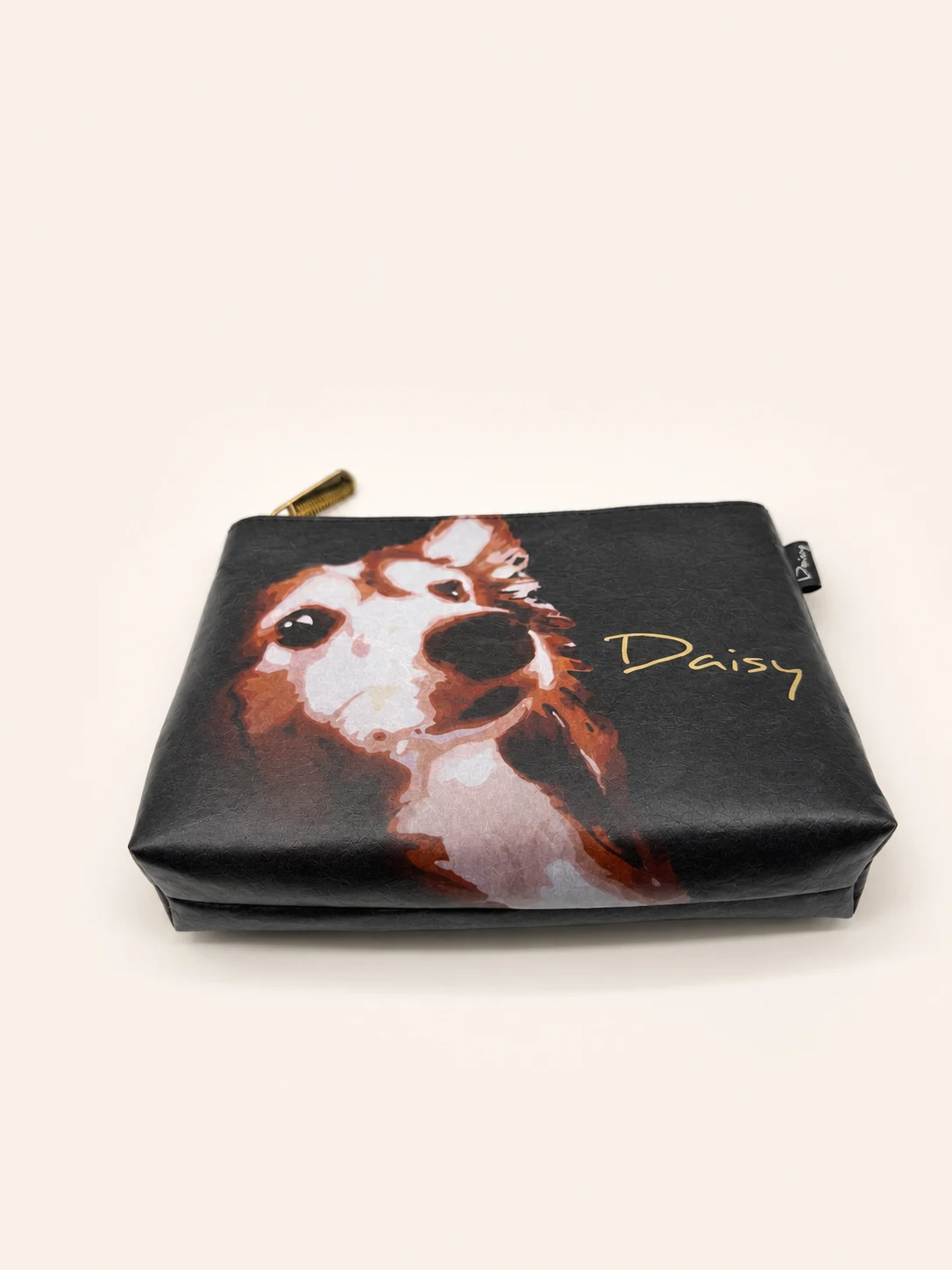 Daisy Pattern Cosmetic Case — Black view 4