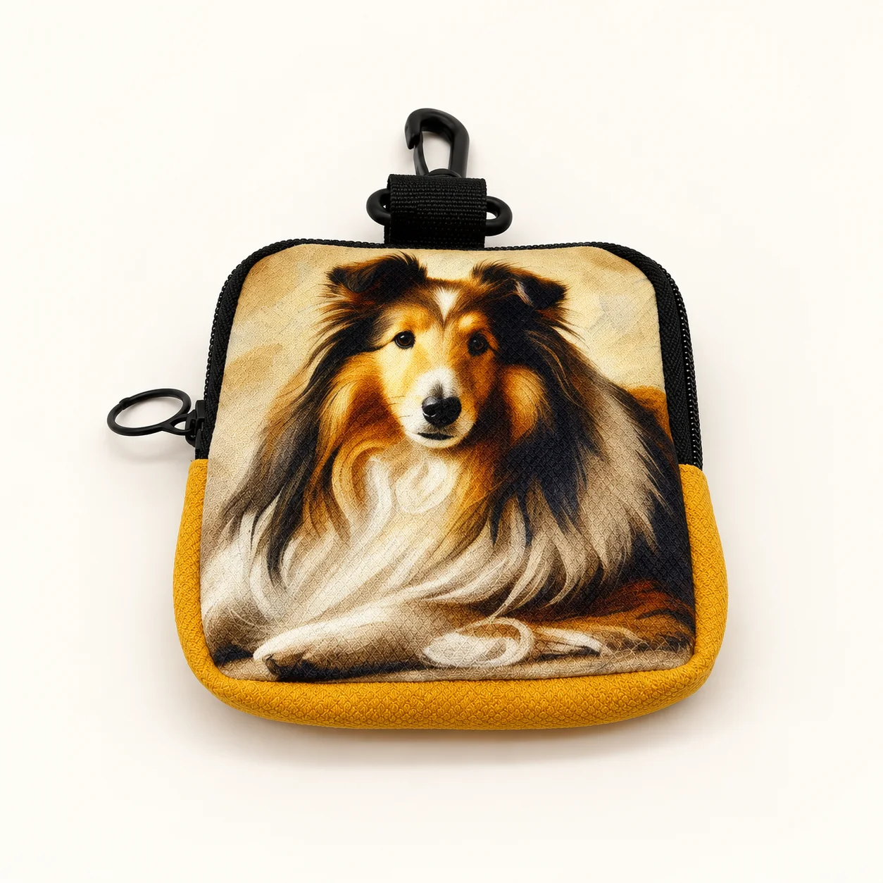 Daisy Sheltie Gold Clip-On Coin Purse view 2