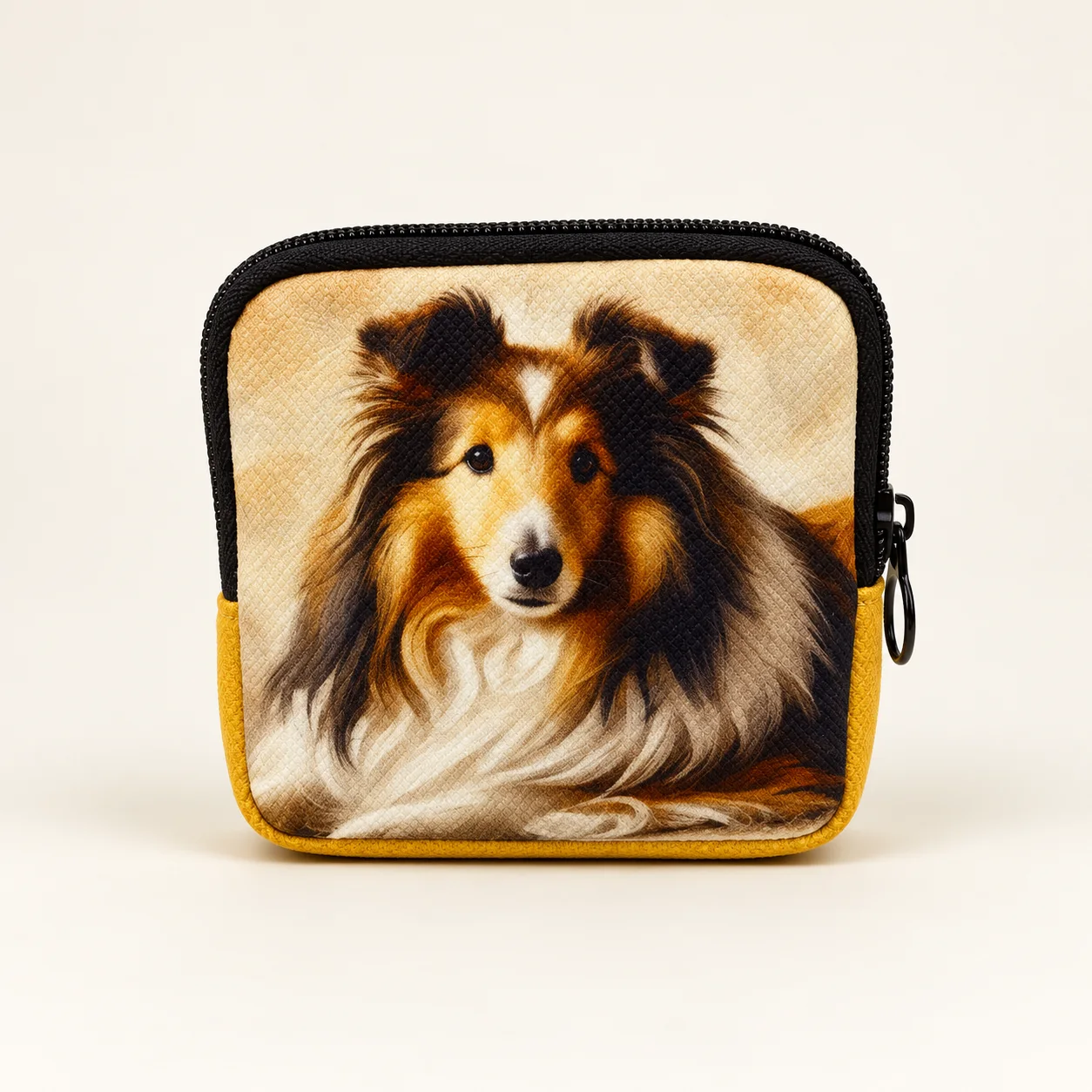 Daisy Sheltie Gold Clip-On Coin Purse view 3