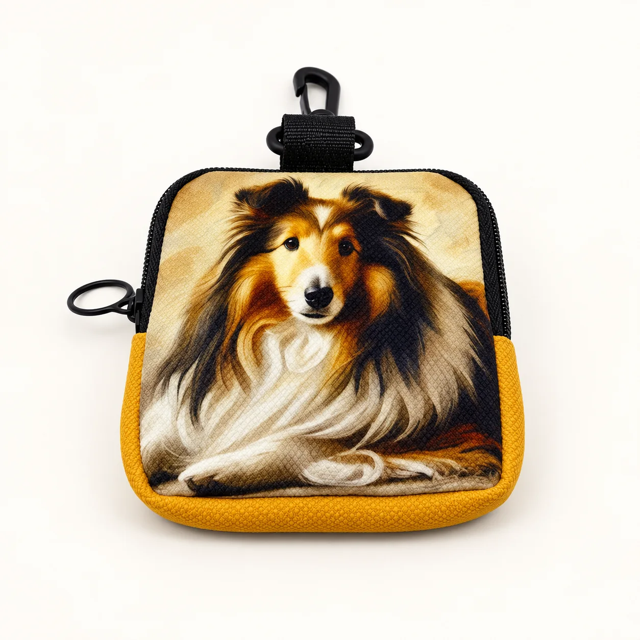 Daisy Sheltie Gold Clip-On Coin Purse view 4