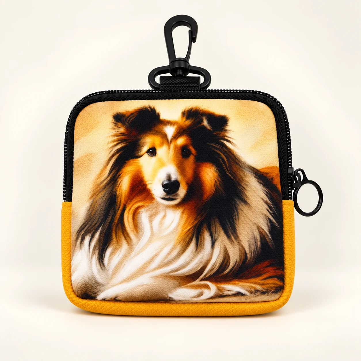 Daisy Sheltie Gold Clip-On Coin Purse