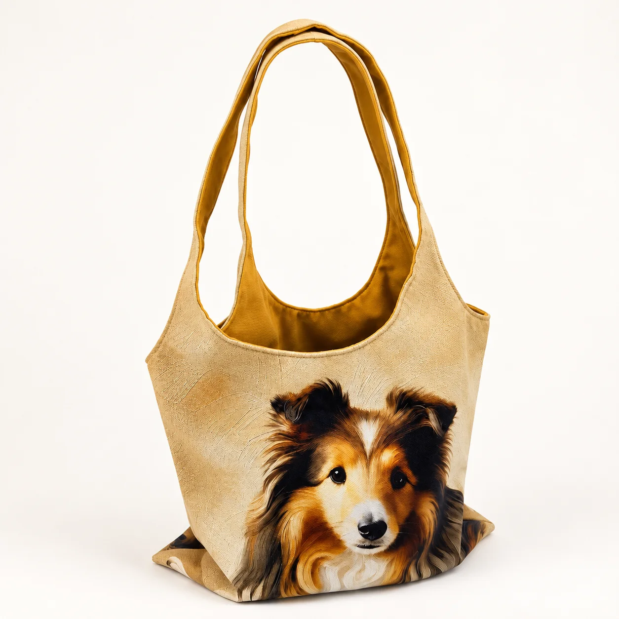 Daisy Sheltie Gold Soft Shoulder Tote view 2