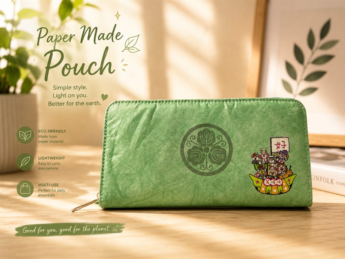 Japan Pattern Long Wallet with Zipper view 2