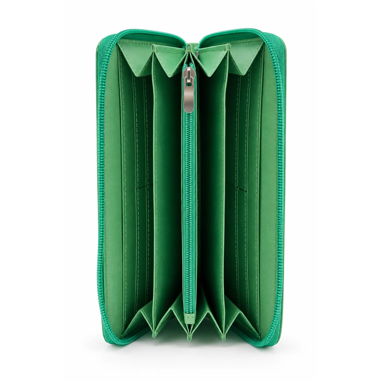 Japan Pattern Gold Crest Long Wallet — Mint Green view 5