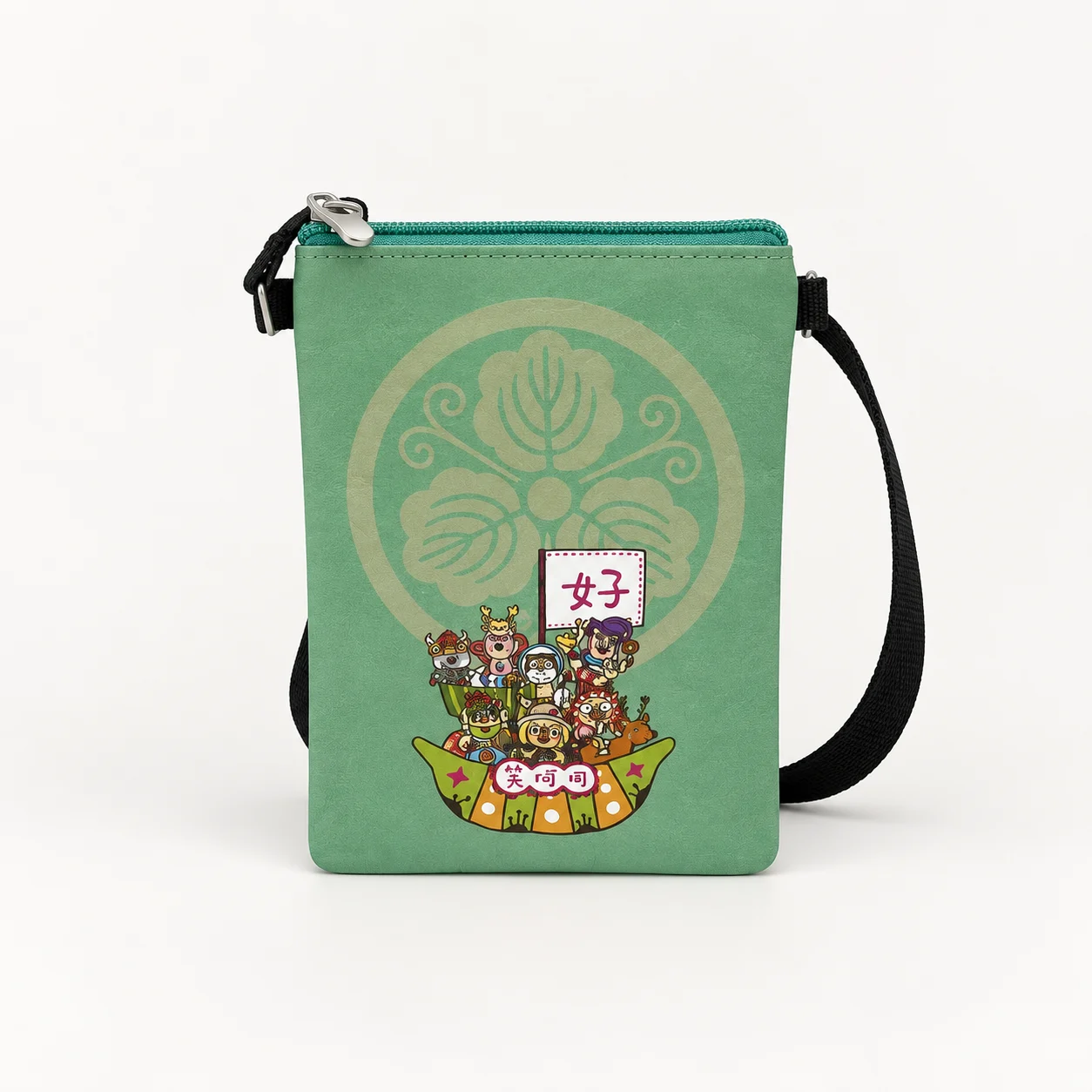 Japan Pattern Gold Crest Phone Case — Mint Green view 3