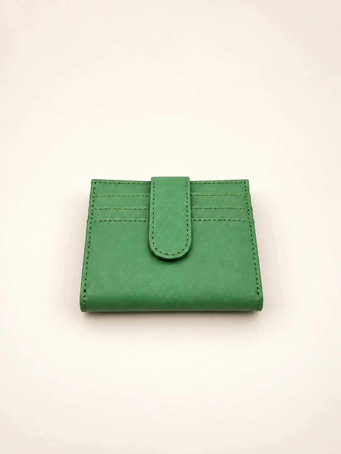 Japan Pattern Gold Crest Short Wallet — Green view 3