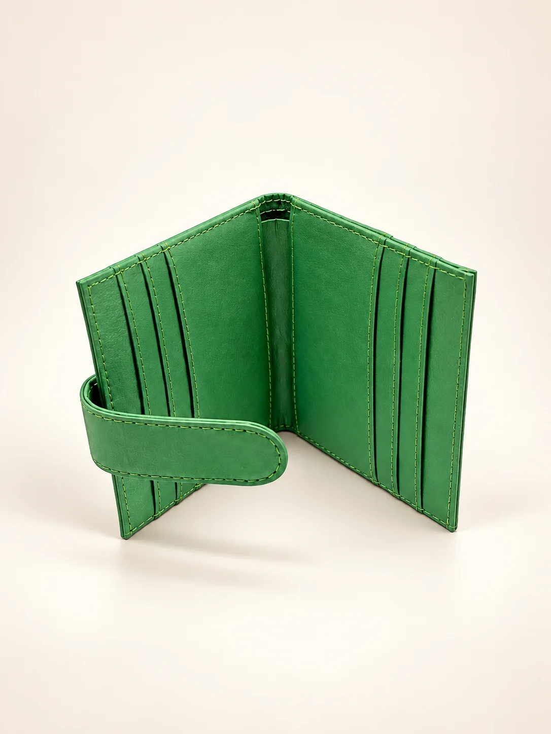 Japan Pattern Gold Crest Short Wallet — Green view 4