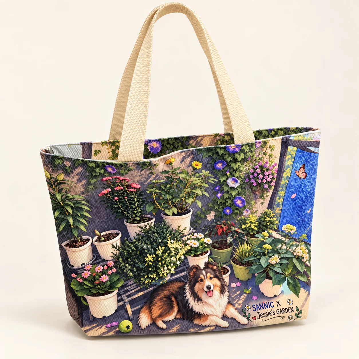 Jessie's Garden Sheltie Shopper Tote view 4