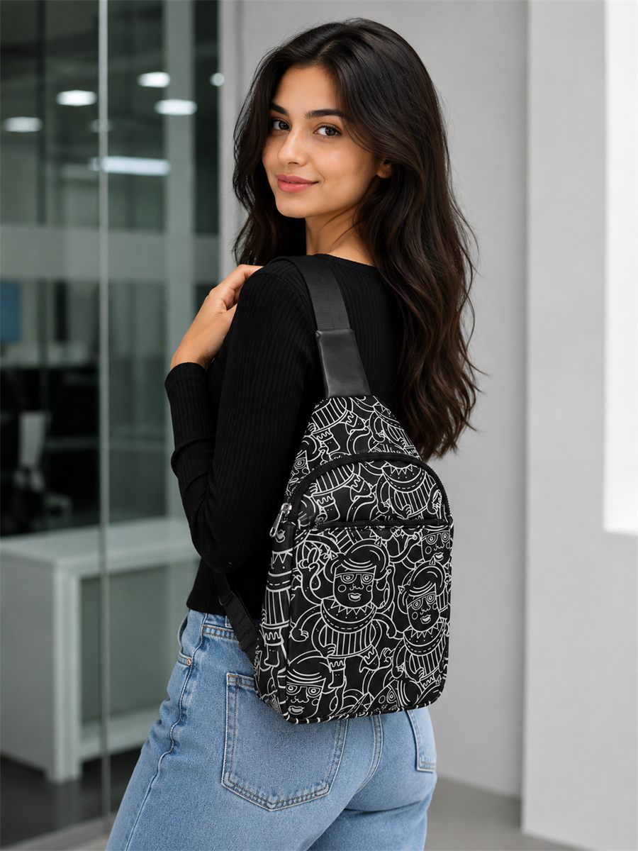 U&S Pattern Sling Bag view 3