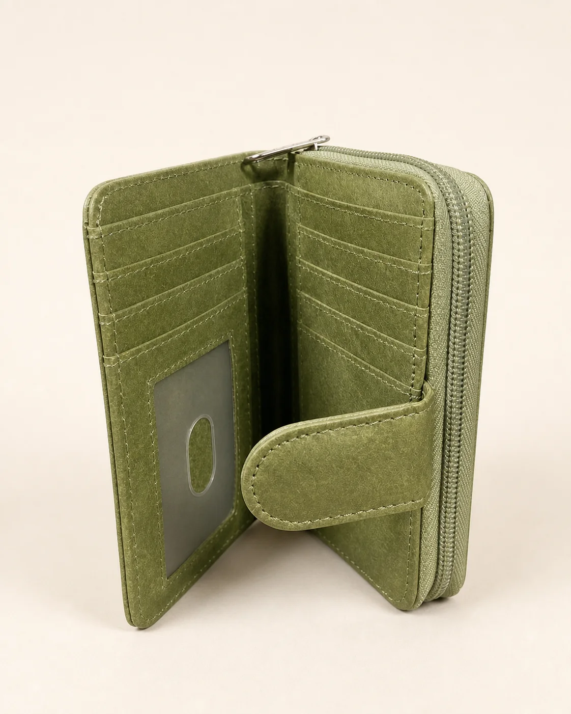 Paper Sensation Short Wallet — Olive Green view 2