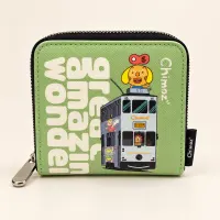 Chimoz Hong Kong Tram Square Zip Wallet — Mint Green view 1