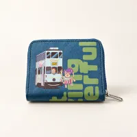 Chimoz Hong Kong Tram & Taxi Zip Wallet — Blue view 1