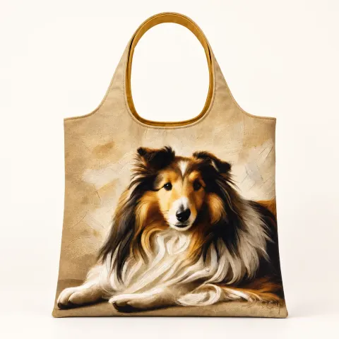 Daisy Sheltie Gold Soft Shoulder Tote