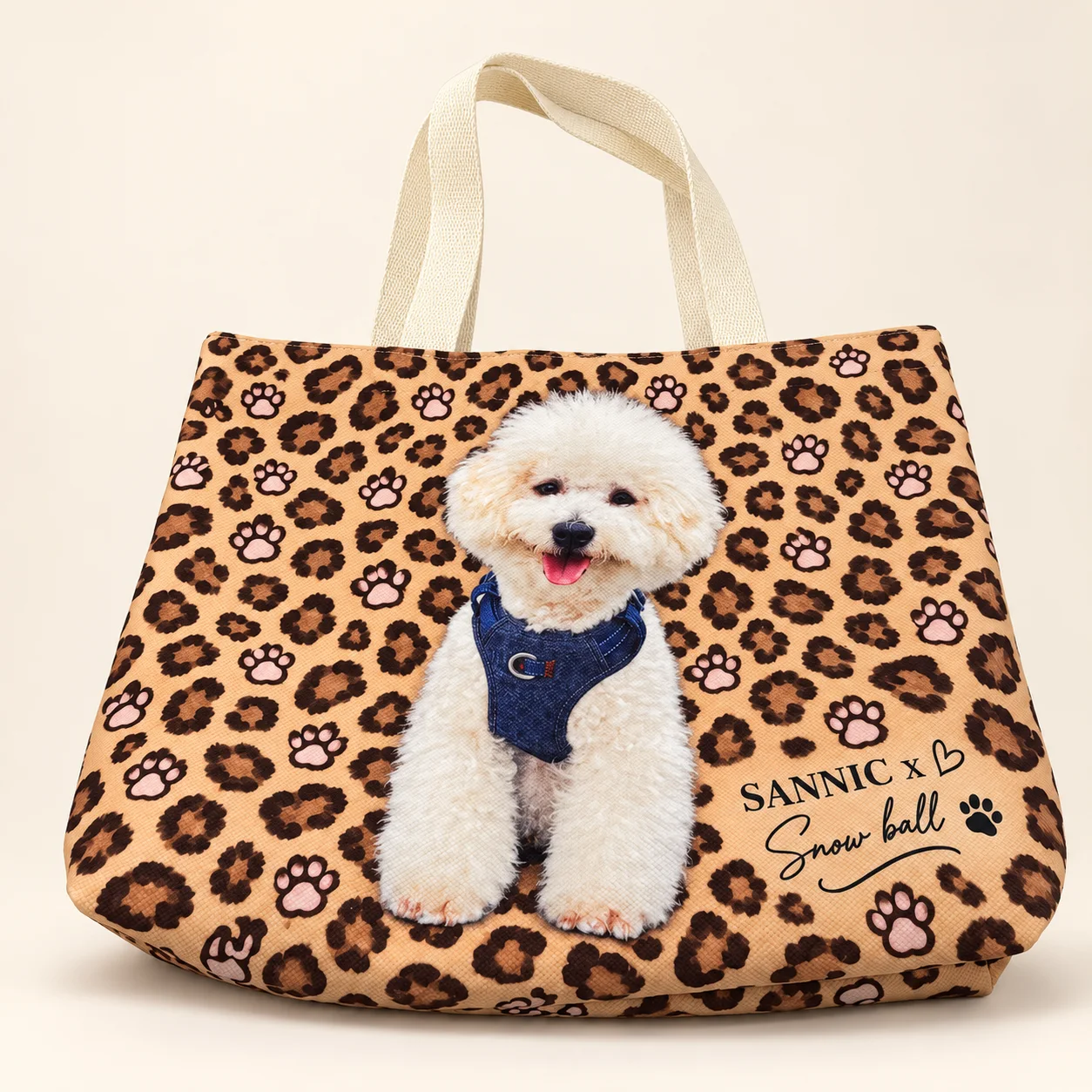Snowball Dog Leopard Print Shopper Tote view 5
